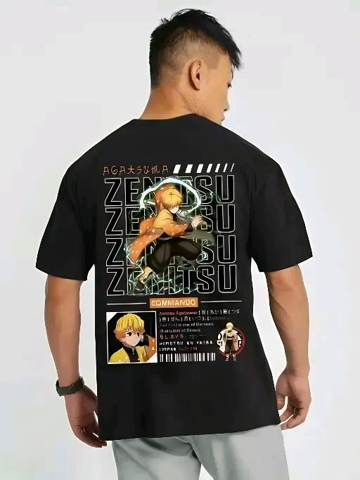 Zenitsu Agatsuma Oversized T-Shirt – Demon Slayer Thunder Style Anime Tee
