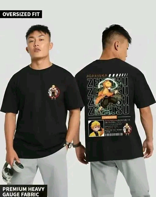 Zenitsu Agatsuma Oversized T-Shirt – Demon Slayer Thunder Style Anime Tee